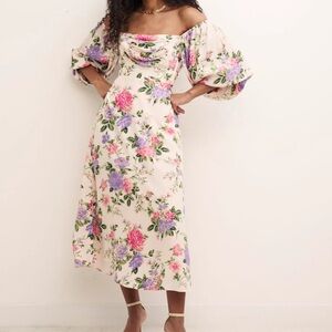 Nobody’s Child Maxine Floral Print Midi Dress Size 2